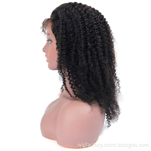 Brazilian 4*4 afro wigs for black women human hair,Curly 12a human hair wigs,Lace Frontalkinky human hair wigs